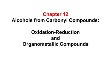 Introduction Structure of the Carbonyl Group