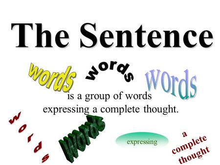 The Sentence is a group of words expressing a complete thought. expressing a complete thought.