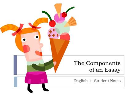 The Components of an Essay English 1- Student Notes.