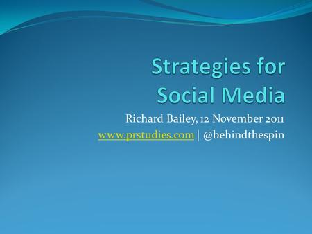 Strategies for Social Media