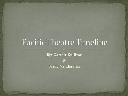 Pacific Theatre Timeline