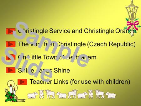 Sample Slide Christingle Service and Christingle Orange