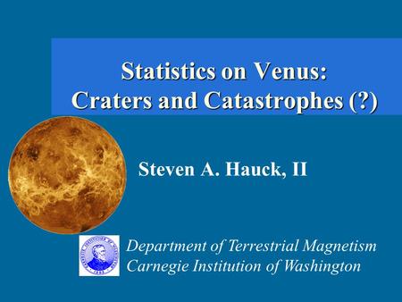 Statistics on Venus: Craters and Catastrophes (?)