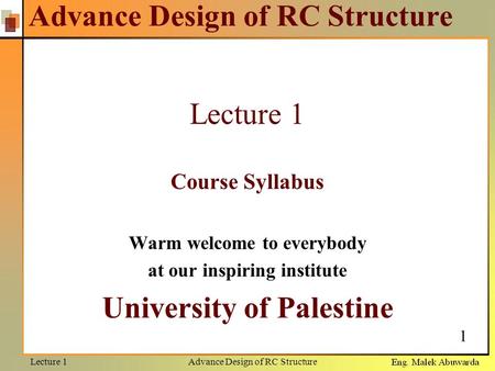 Advance Design of RC Structure