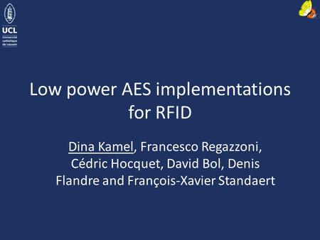 Low power AES implementations for RFID