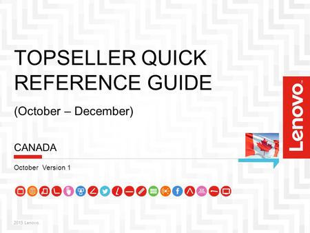 TOPSELLER QUICK REFERENCE GUIDE (October – December)