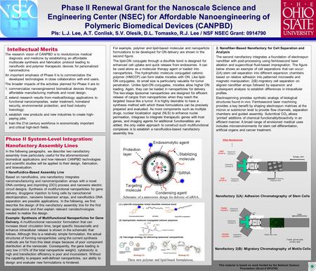 This material is based on work funded by the National Science Foundation (Grant # 0914790) Phase II Renewal Grant for the Nanoscale Science and Engineering.