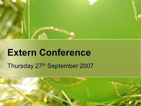 Extern Conference Thursday 27 th September 2007. History A preterm AGA 8 days old male infant with complaint of jaundice.