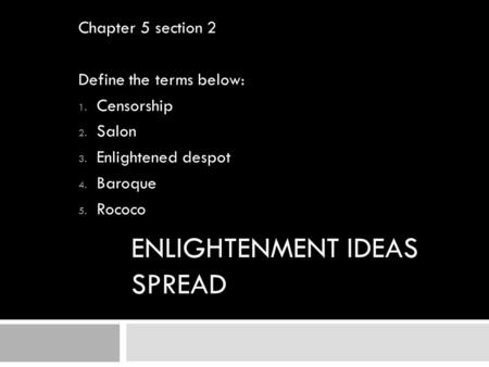 Enlightenment Ideas Spread