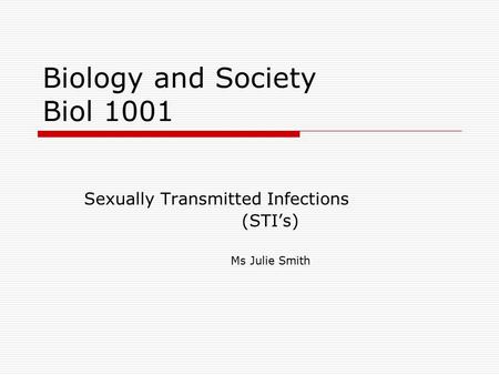 Biology and Society Biol 1001