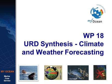 Marine Core Service MY OCEAN WP 18 URD Synthesis - Climate and Weather Forecasting.