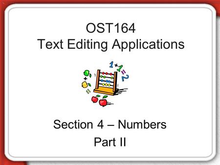 OST164 Text Editing Applications