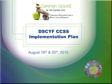 DSCYF CCSS Implementation Plan August 19 th & 20 th, 2015.