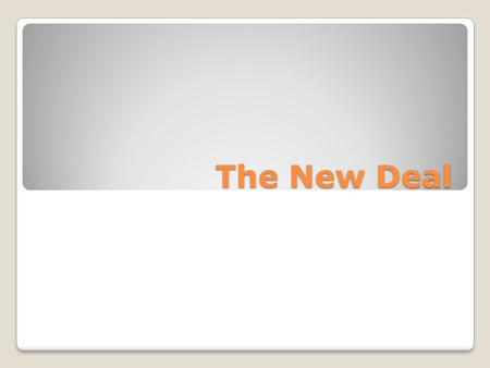 The New Deal. Background 1929-Stock Market Crash Unemployment skyrocketing Bank failures, businesses close Rising poverty Hoover’s actions ineffective.