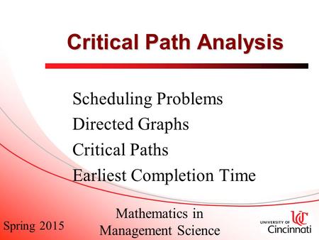 Critical Path Analysis