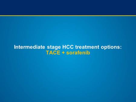 Intermediate stage HCC treatment options: TACE + sorafenib