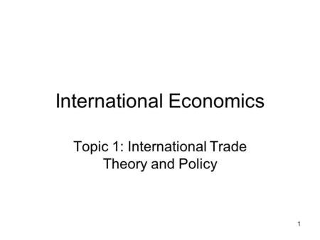 International Economics