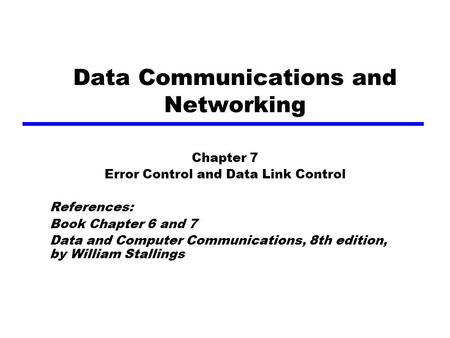 Data Communications and Networking