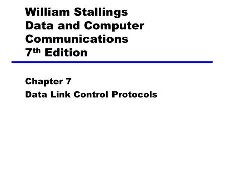 William Stallings Data and Computer Communications 7th Edition