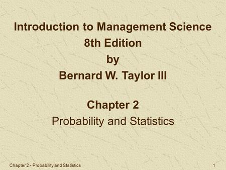 Introduction to Management Science