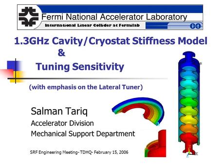 Salman Tariq Accelerator Division Mechanical Support Department