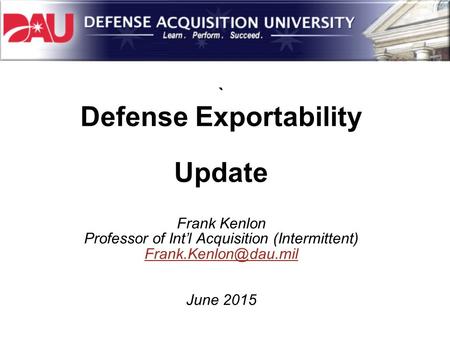 Defense Exportability