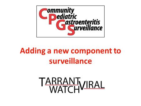 Adding a new component to surveillance. Gastroenteritis: “viral infection” Only a few could be cultured Little knowledge of specific causes or epidemiology.