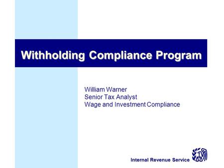 Withholding Compliance Program