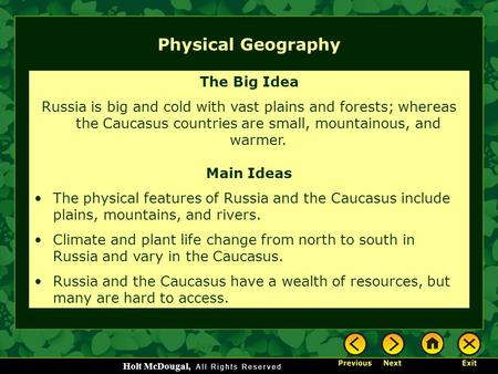 Physical Geography The Big Idea