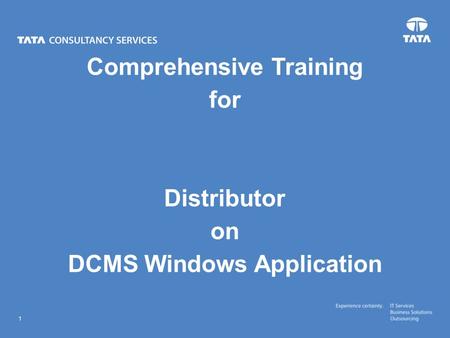 Comprehensive Training for Distributor on DCMS Windows Application