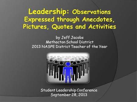 Student Leadership Conference September 28, 2013.