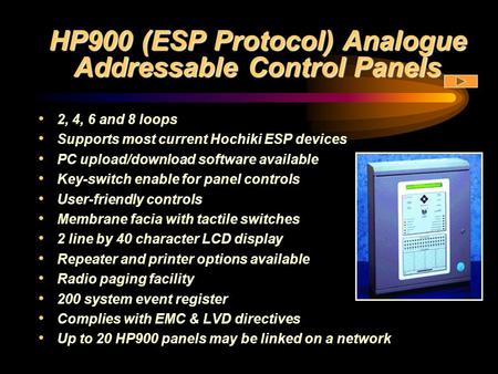 HP900 (ESP Protocol) Analogue Addressable Control Panels