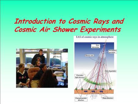 Introduction to Cosmic Rays and Cosmic Air Shower Experiments.