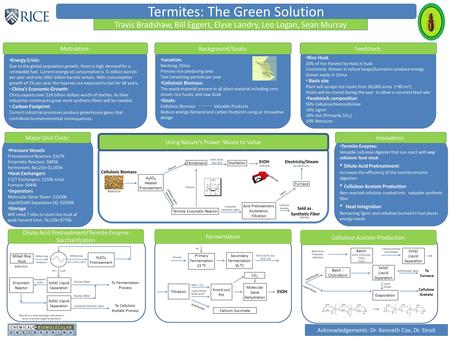 Termites: The Green Solution Travis Bradshaw, Bill Eggert, Elyse Landry, Leo Logan, Sean Murray Location: Nantong, China Primary rice producing area Two.