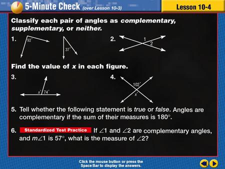 Transparency 4 Click the mouse button or press the Space Bar to display the answers.