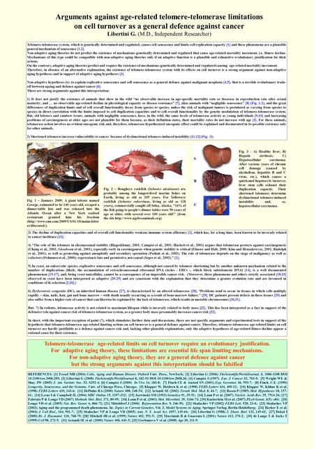 Arguments against age-related telomere-telomerase limitations on cell turnover as a general defence against cancer Libertini G. (M.D., Independent Researcher)