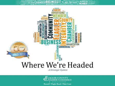 Where We’re Headed A Strategic Update. Who We Are 50 years serving Flagler County 850 member companies strong Largest member organization in county 2.