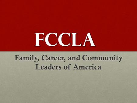 Family, Career, and Community Leaders of America