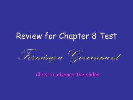 Review for Chapter 8 Test