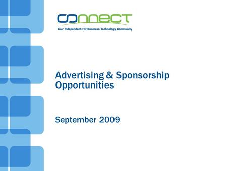 Advertising & Sponsorship Opportunities September 2009.