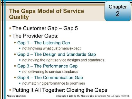 The Gaps Model of Service Quality