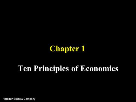 Ten Principles of Economics