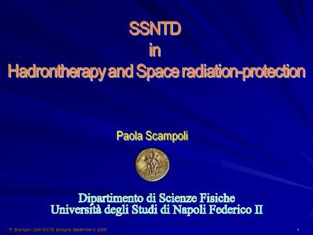 P. Scampoli - 24th ICNTS Bologna, September 4, 2008 1.