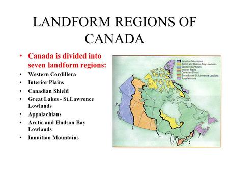 LANDFORM REGIONS OF CANADA