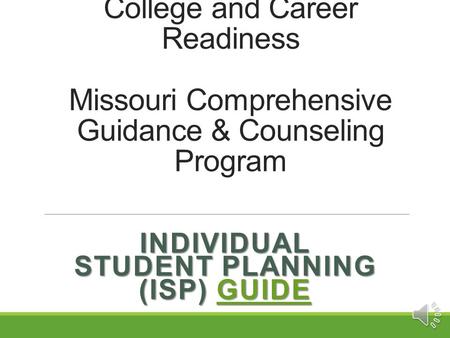 Individual Student Planning (ISP) Guide