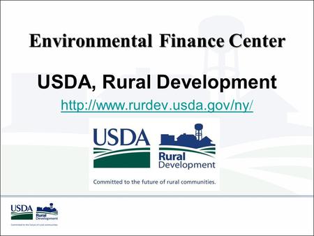 Environmental Finance Center USDA, Rural Development  /