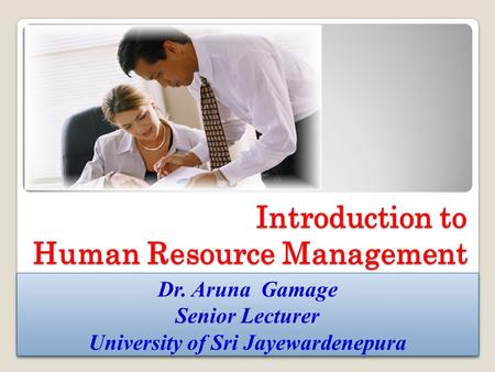 Introduction to Human Resource Management