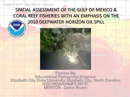 SPATIAL ASSESSMENT OF THE GULF OF MEXICO & CORAL REEF FISHERIES WITH AN EMPHASIS ON THE 2010 DEEPWATER HORIZON OIL SPILL Patrina Bly Educational Partnership.