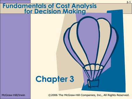 Fundamentals of Cost Analysis