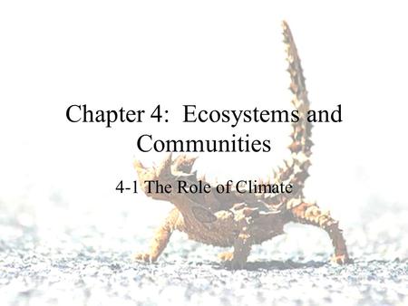 Chapter 4: Ecosystems and Communities